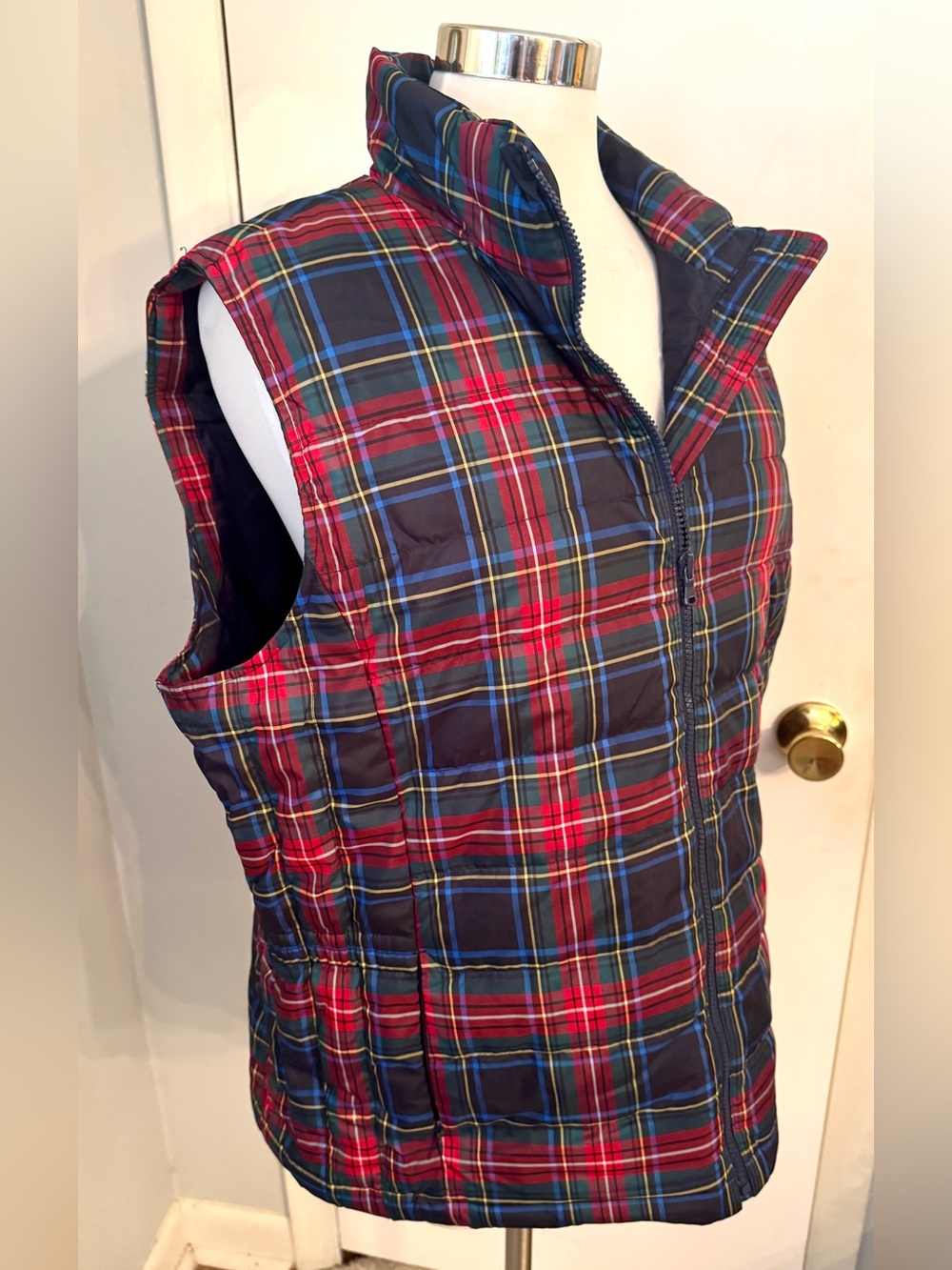 Talbots Tartan Plaid Vest women’s Sz XL Quilted Down - Picture 8 of 11